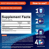 Vitamatic Glycine Pure Powder 3000mg back view with nutritional information
