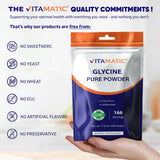 Vitamatic Glycine Pure Powder 3000mg container on kitchen counter