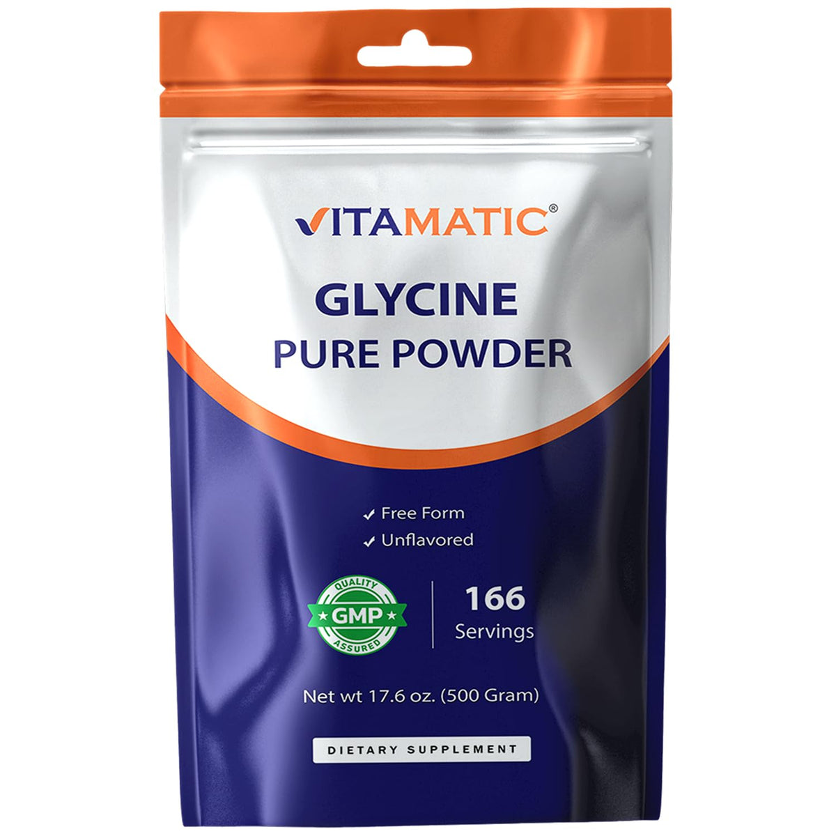 Vitamatic Glycine Pure Powder 3000mg front view