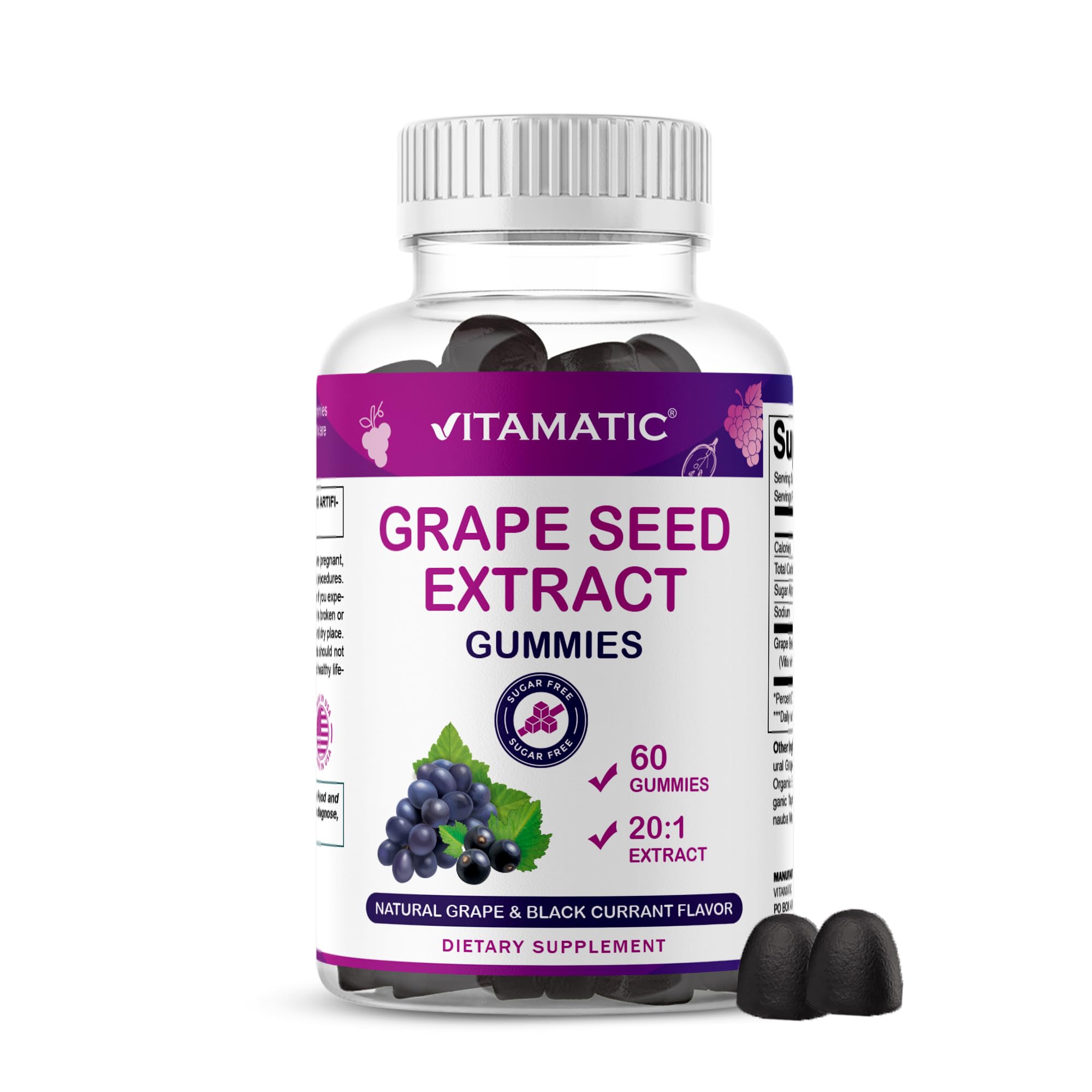 Vitamatic Grape Seed Extract Gummies 75mg front view