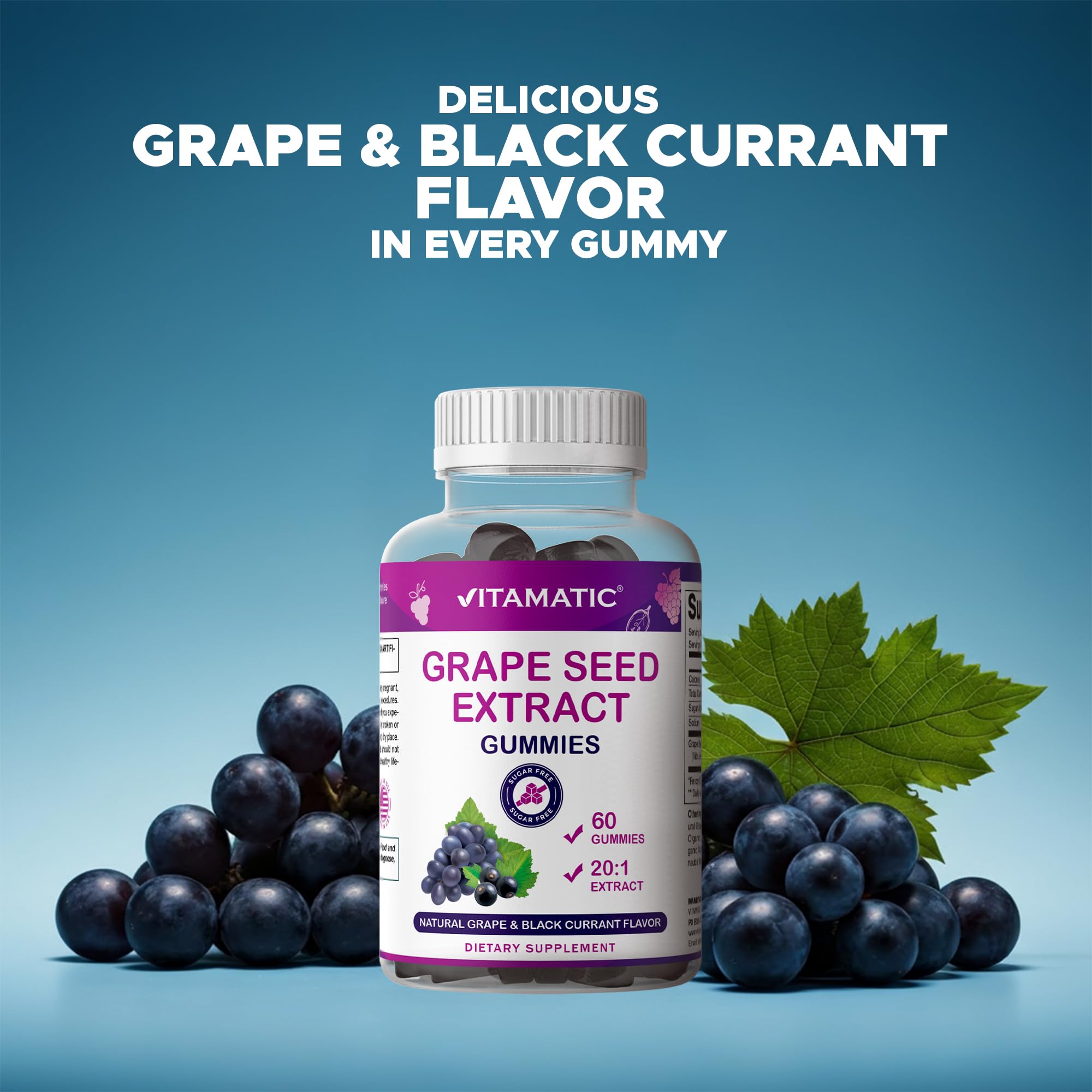 Vitamatic Grape Seed Extract Gummies black currant flavour