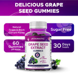 Vitamatic Grape Seed Extract Gummies grape flavour close-up
