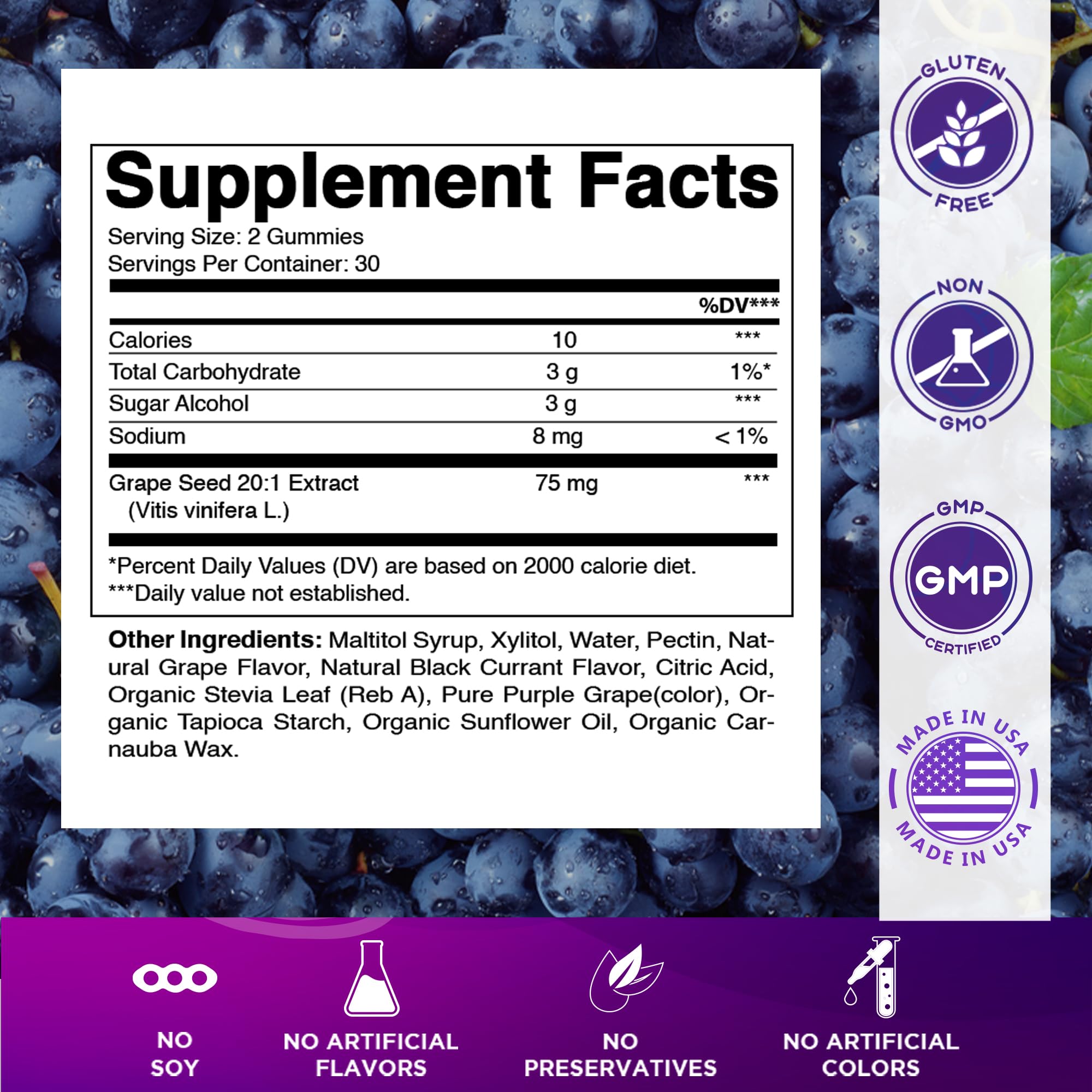 Vitamatic Grape Seed Extract Gummies packaging