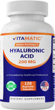 Vitamatic Hyaluronic Acid Supplement 60 capsules front view