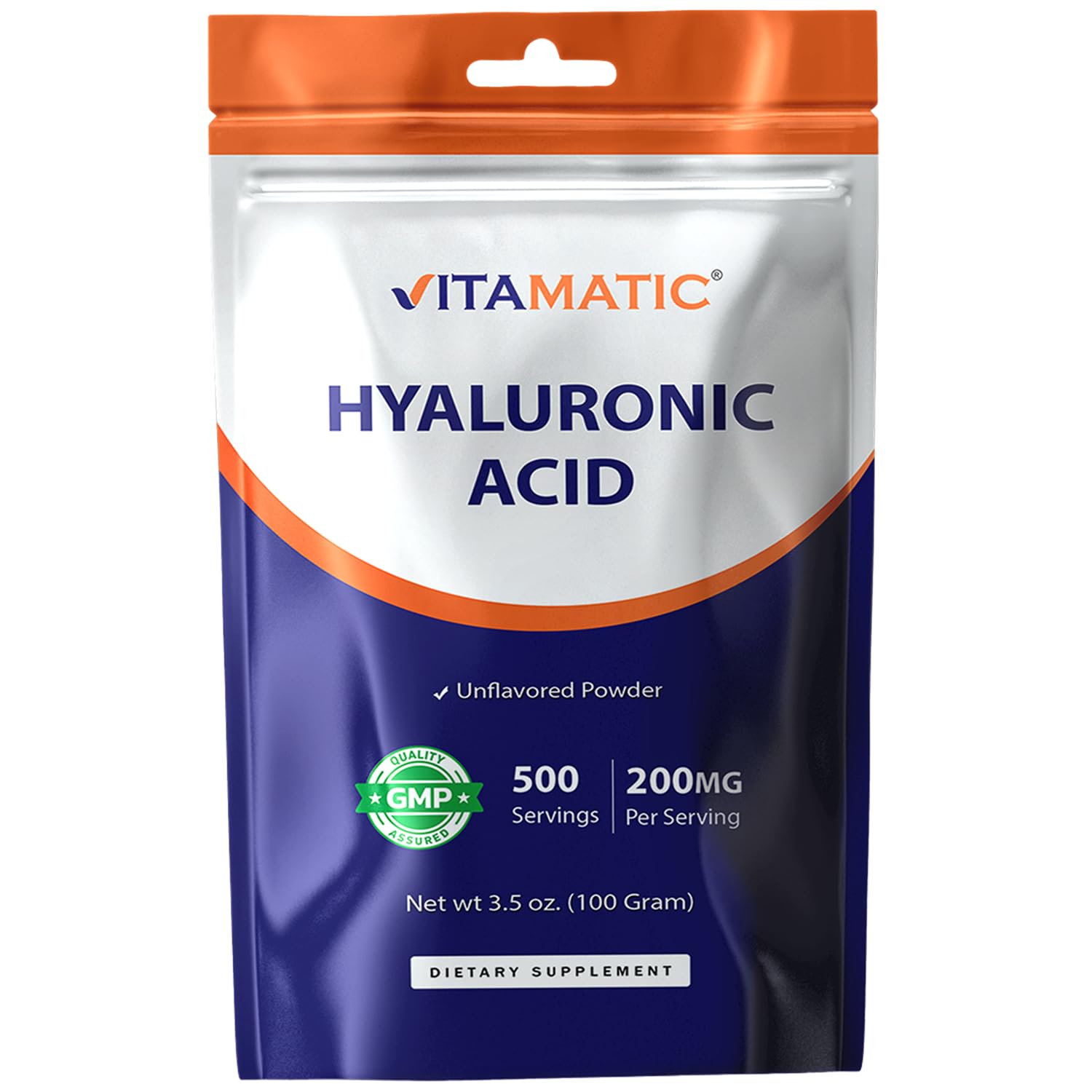 Vitamatic Hyaluronic Acid Supplement 99g front view