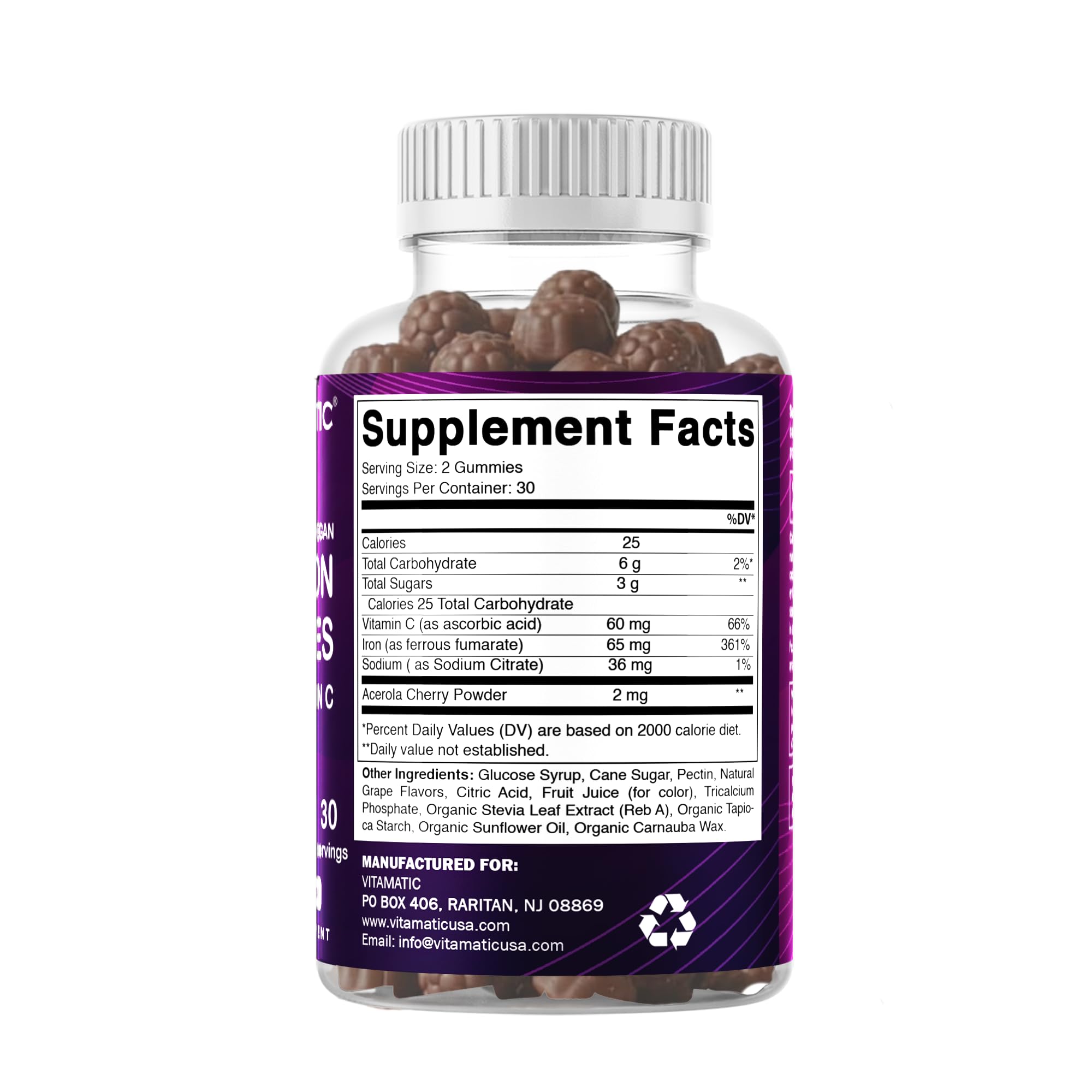 Vitamatic Iron Gummies side view