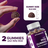 Vitamatic Iron Gummies side view of the container