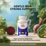 Vitamatic Iron Supplement 28mg lifestyle scene with vegetables