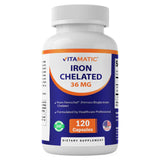 Vitamatic Iron Supplement 36 mg 120 Vegetarian Capsules front view