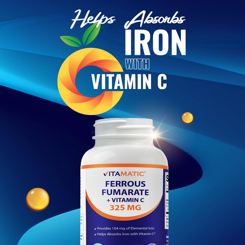 Vitamatic Iron Supplement on a wooden table