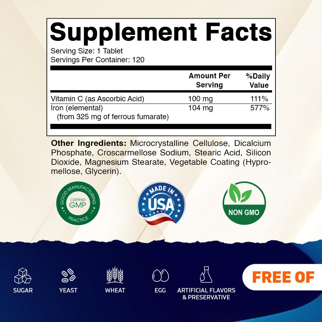 Vitamatic Iron Supplement packaging side view