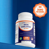 Vitamatic Iron Supplement showing ingredients list on the back