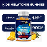 Vitamatic Kids Melatonin Gummies 1mg with natural pineapple and passion fruit