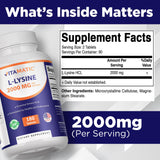 Vitamatic L-Lysine Tablets 2000mg close-up of tablets