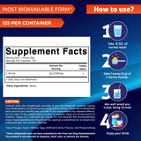 Vitamatic L-Serine Powder 250g back view with ingredient list
