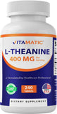 Vitamatic L-Theanine 400mg tablets front view