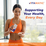 Vitamatic L-Tryptophan 1000 mg bottle with dosage information