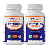 Vitamatic L-Tryptophan 1000mg supplement bottle front view