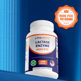 Vitamatic Lactose Intolerance Relief Caplets in hand