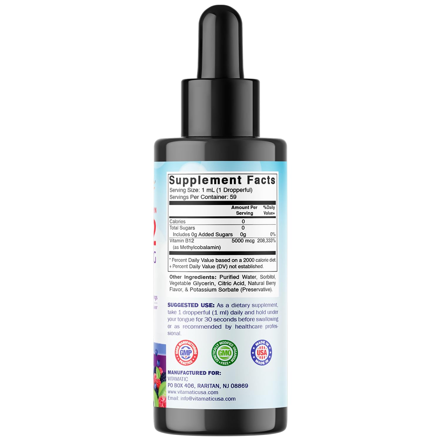 Vitamatic Liquid B12 Supplement 272g bottle close-up