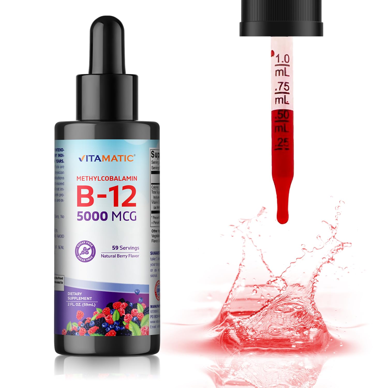 Vitamatic Liquid B12 Supplement 272g ingredients list
