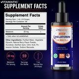 Vitamatic Liquid Melatonin 20 mg 2 fl oz bottle side view