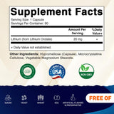 Vitamatic Lithium Orotate Supplement bottle side view