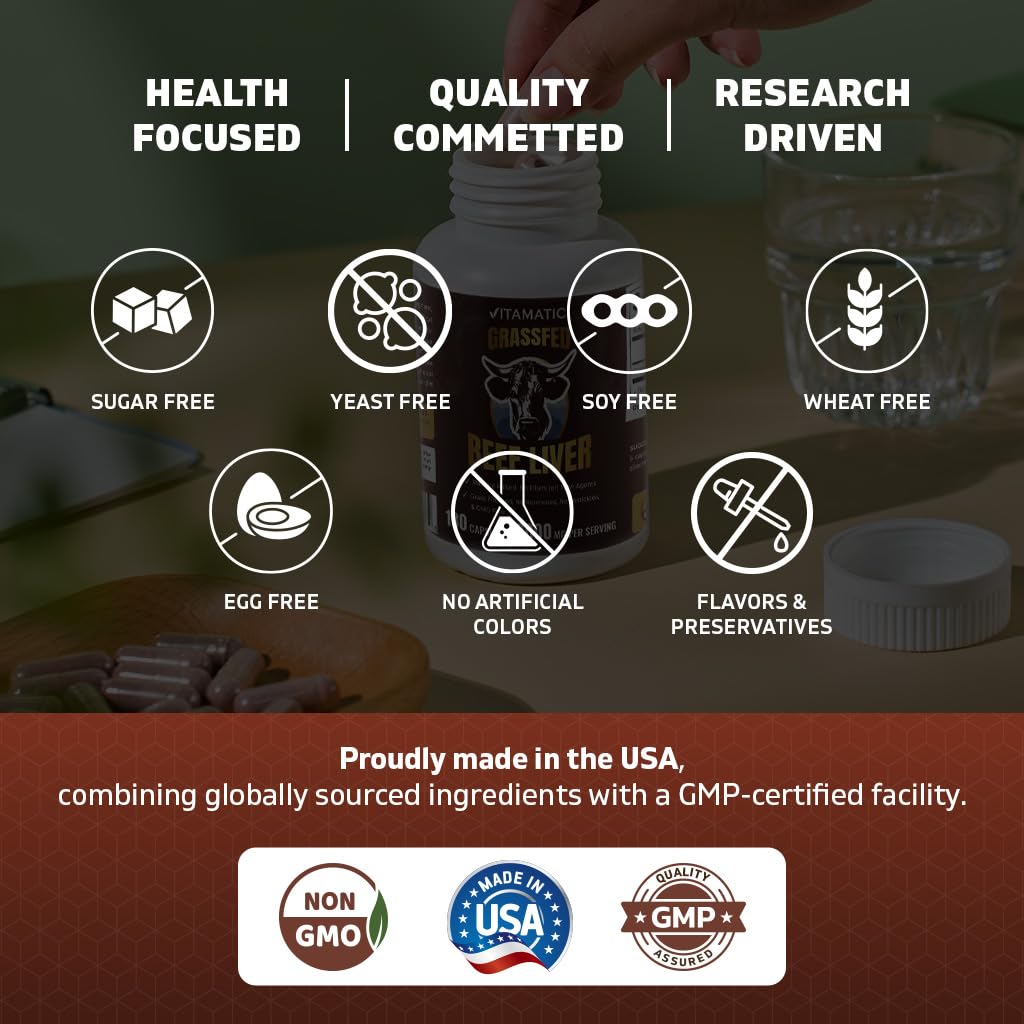 Vitamatic Liver Extract 180 Capsules packaging details