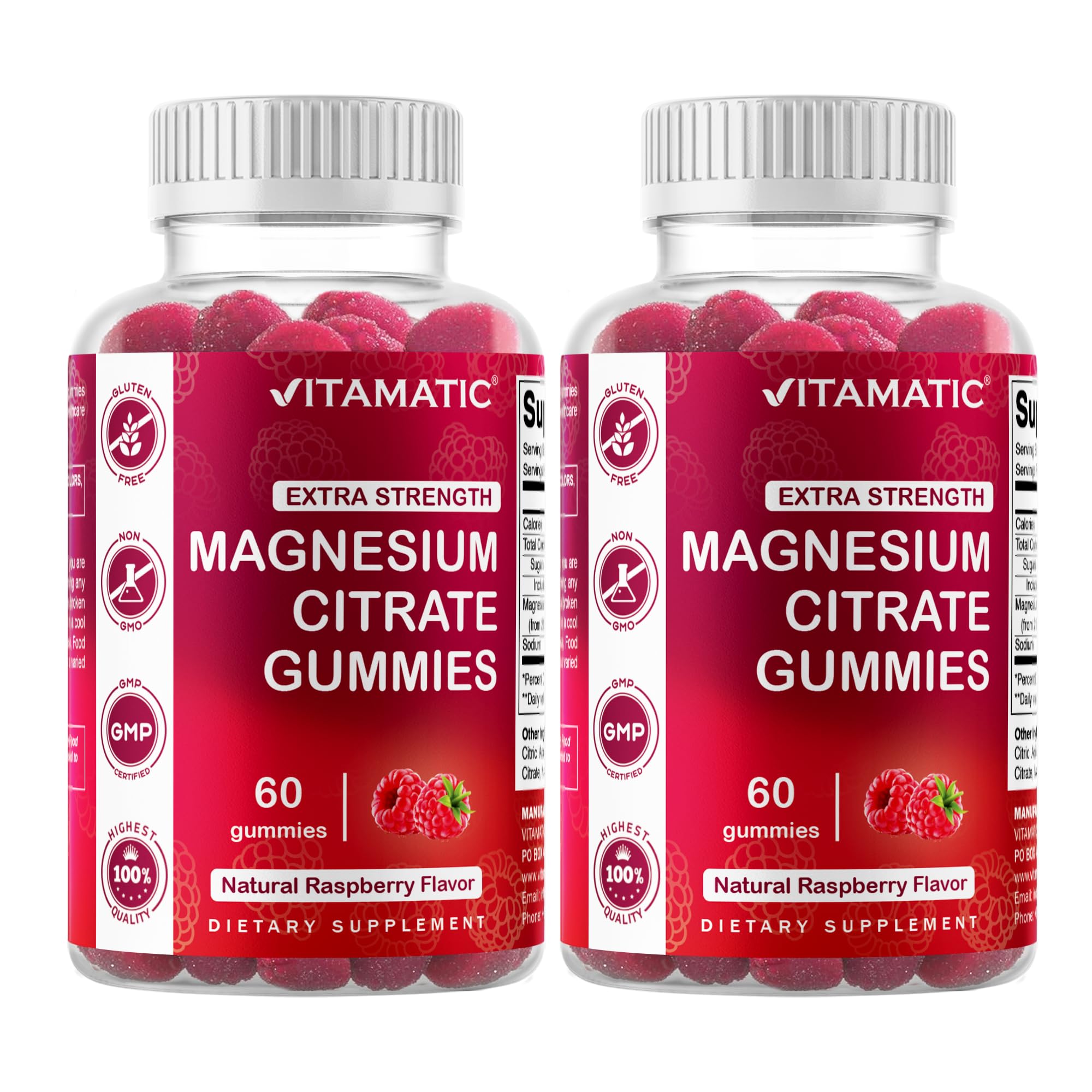 Vitamatic Magnesium Gummies 255mg front view packaging