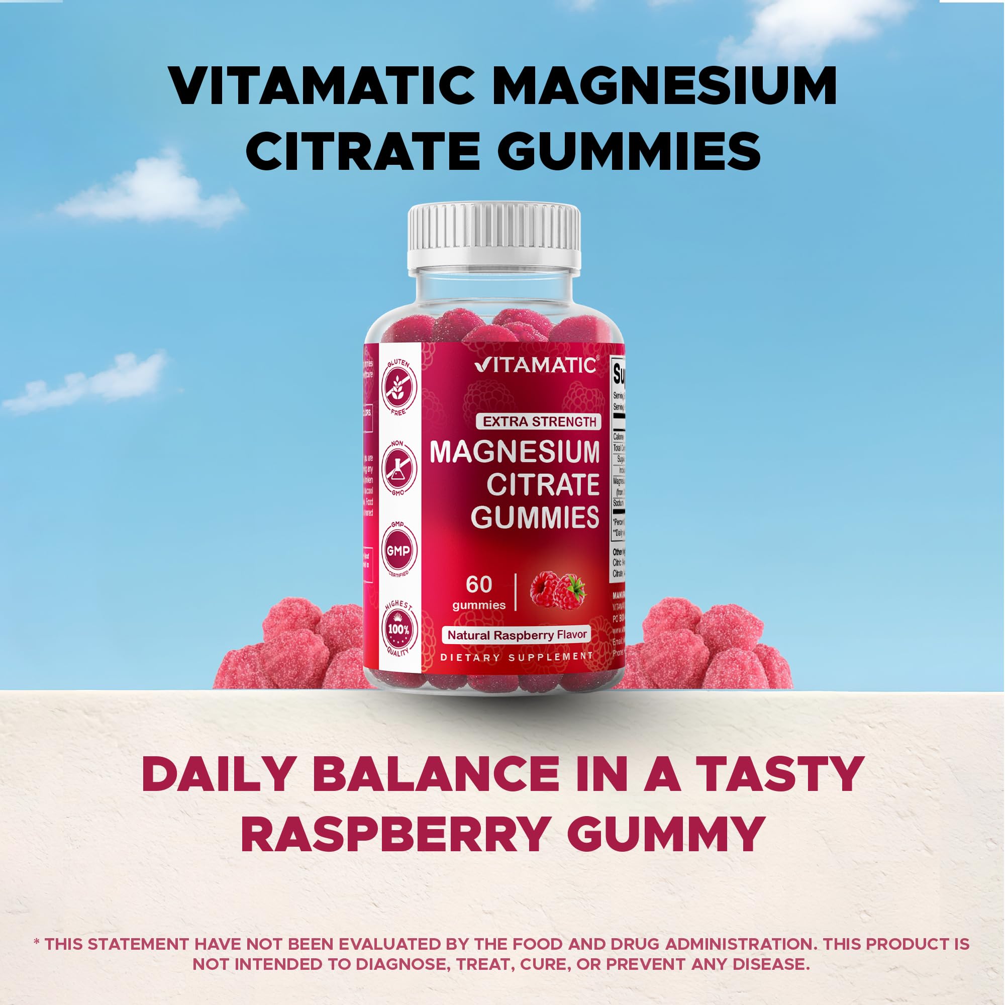 Vitamatic Magnesium Gummies 255mg ingredients list