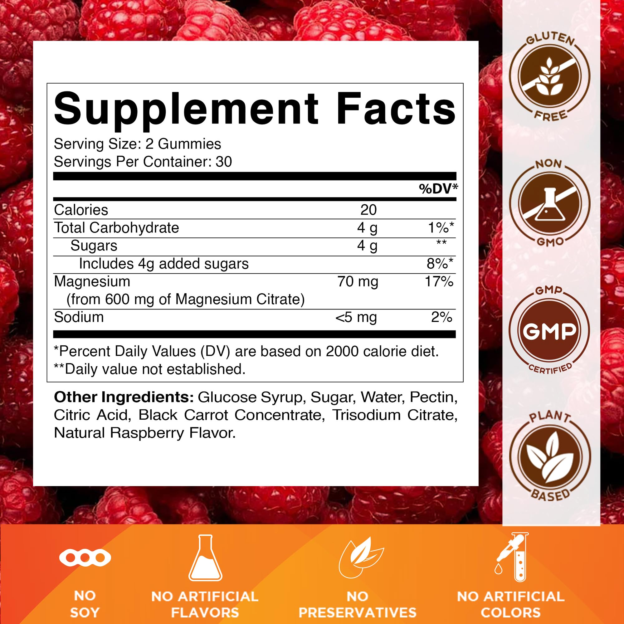 Vitamatic Magnesium Gummies packaging side view