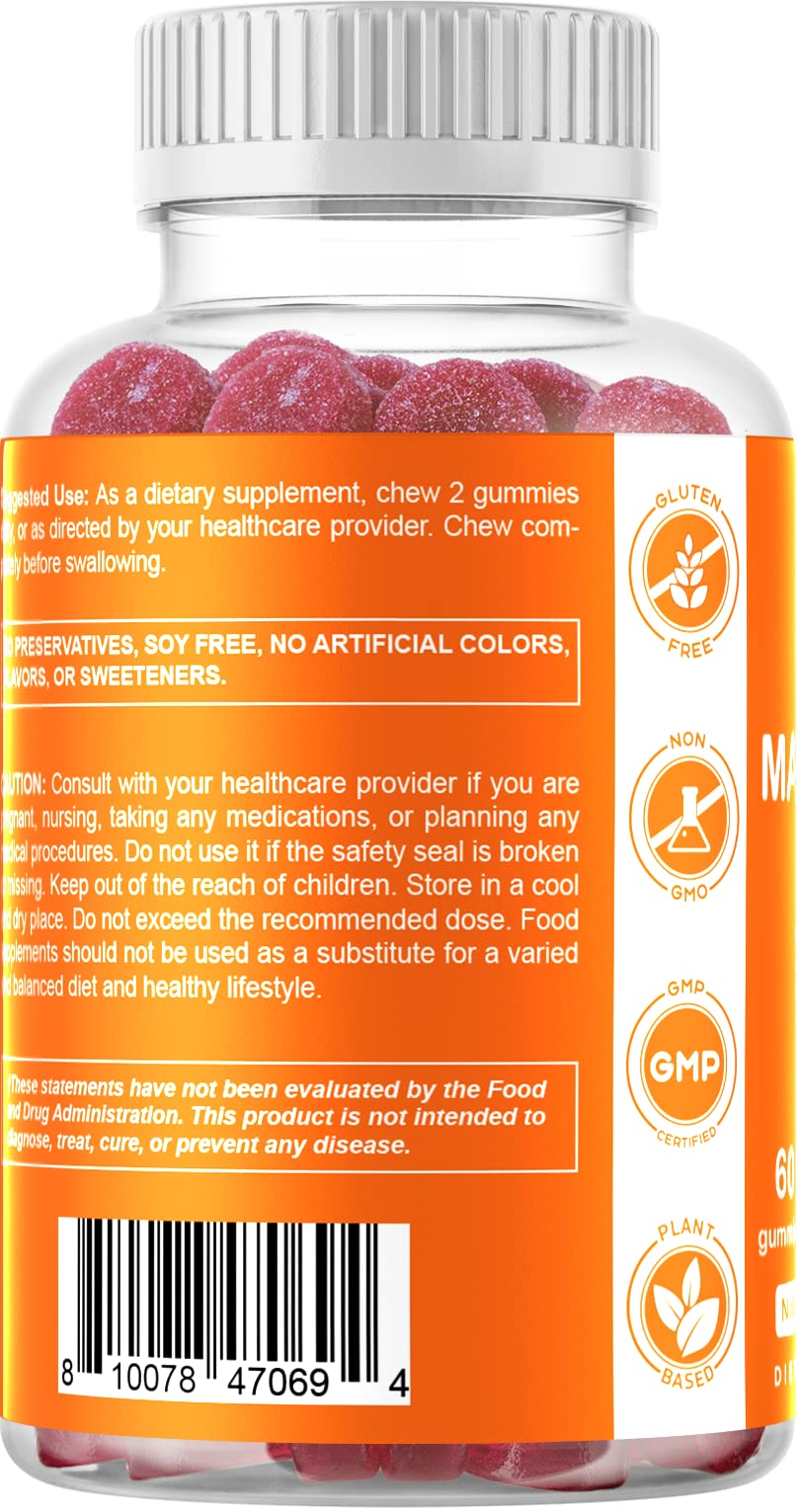 Vitamatic Magnesium Gummies with fresh raspberries