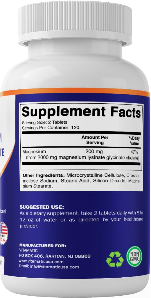 Vitamatic Magnesium Lysinate Glycinate 2000mg capsules with a glass of water