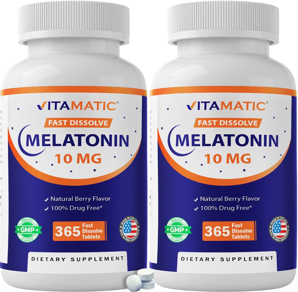 Vitamatic Melatonin 10 mg Fast Dissolve Tablets front view