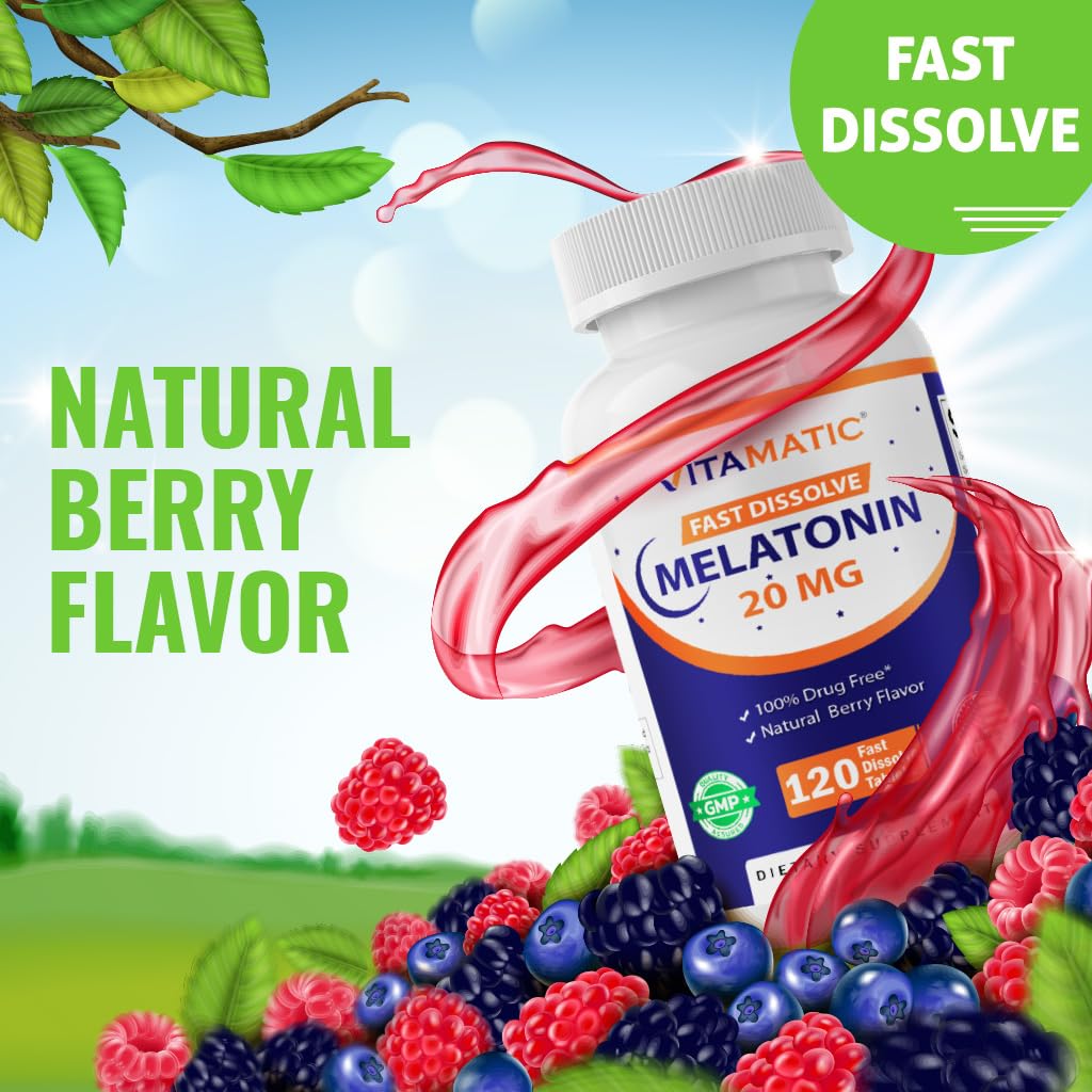 Vitamatic Melatonin 20 mg Fast Dissolve Tablets in hand