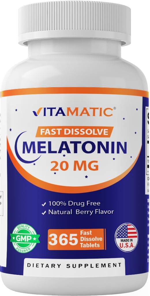 Vitamatic Melatonin 20mg Fast Dissolve Tablets front view