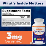 Vitamatic Melatonin 3 mg Fast Dissolve Tablets, Berry Flavor, back view