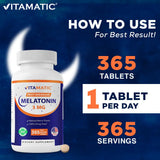 Vitamatic Melatonin 3 mg Fast Dissolve Tablets, Berry Flavor, packaging
