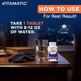 Vitamatic Melatonin 3 mg Fast Dissolve Tablets, Berry Flavor, with a glass of water