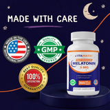 Vitamatic Melatonin 5 mg tablets on a wooden surface