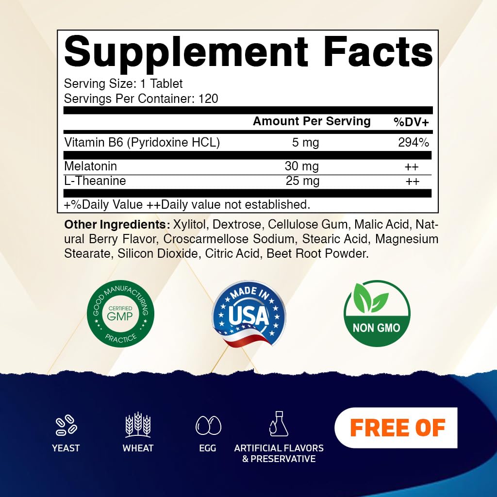 Vitamatic Melatonin Capsules side view showing dosage information