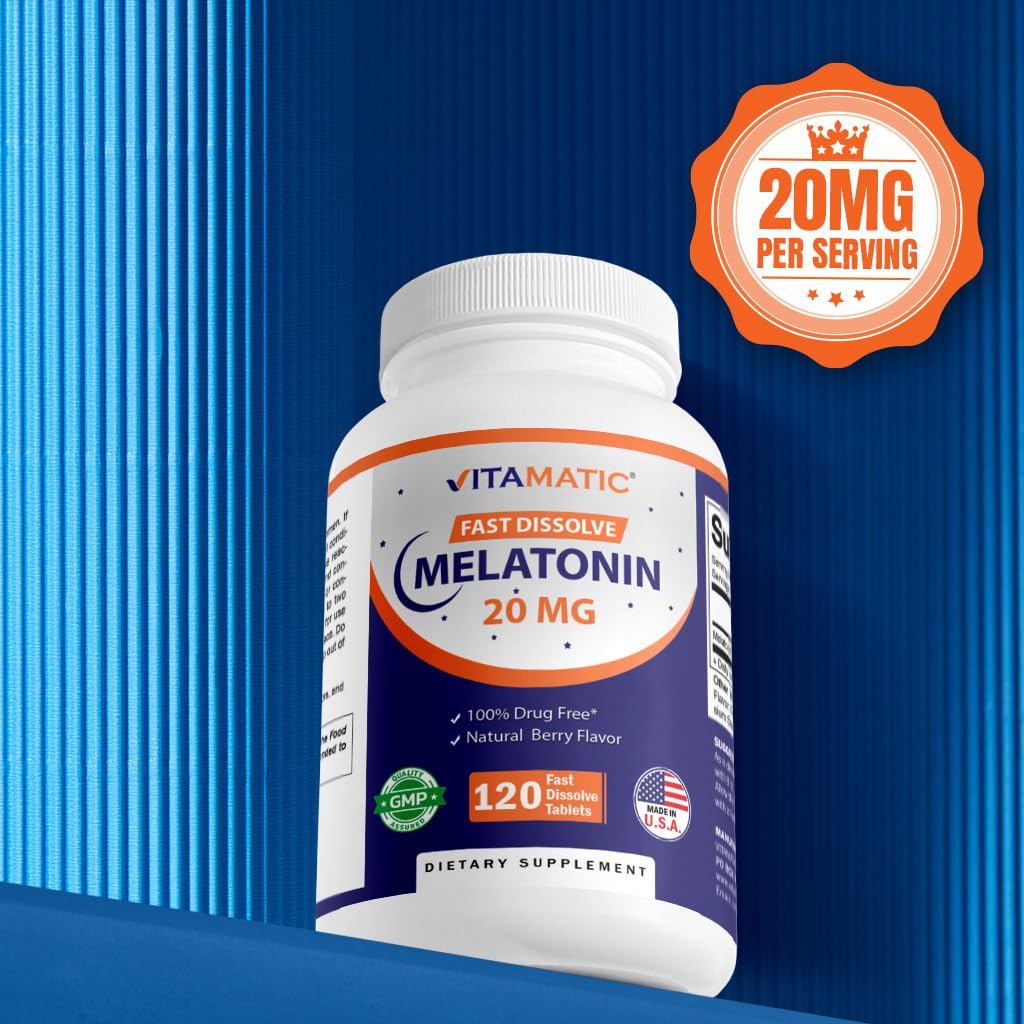 Vitamatic Melatonin Fast Dissolve Tablets 20 mg in hand