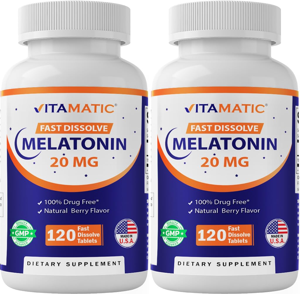 Vitamatic Melatonin Fast Dissolve Tablets 20mg front view