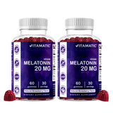 Vitamatic Melatonin Gummies 20 mg Strawberry flavour front view