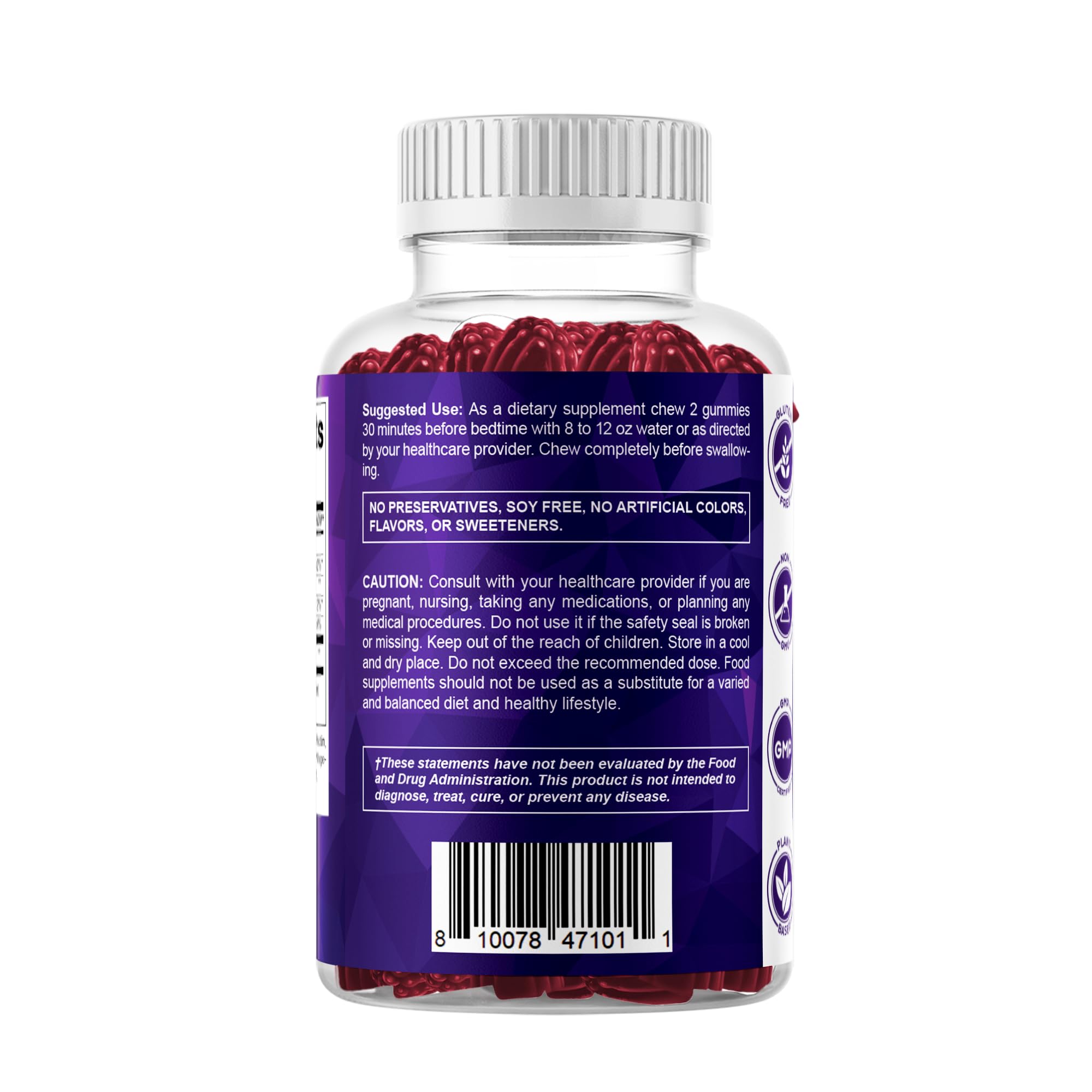 Vitamatic Melatonin Gummies 20 mg Strawberry gummies on a table