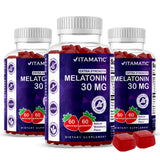 Vitamatic Melatonin Gummies 30mg vegan strawberry flavour front view