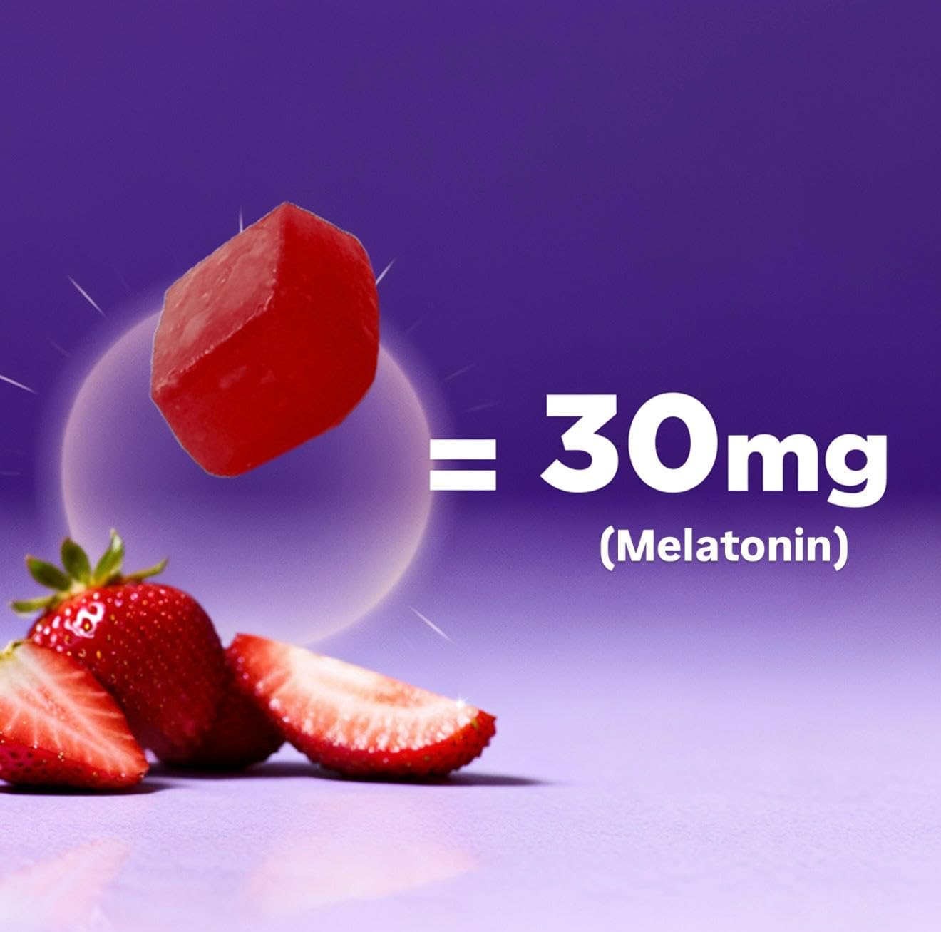 Vitamatic Melatonin Gummies displayed with a measuring spoon