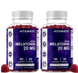 Vitamatic Melatonin Gummies front view with blackberry flavour