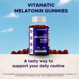 Vitamatic Melatonin Gummies in a bowl with fresh strawberries