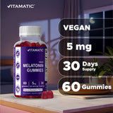 Vitamatic Melatonin Gummies packaging with a natural background